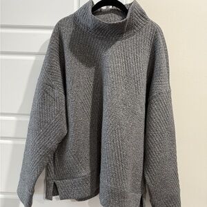 GapFit Women's XL Quilted Jacquard Knit Funnel-Neck Pullover